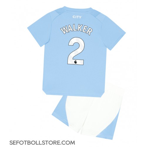 Manchester City Kyle Walker #2 Replika babykläder Hemmaställ Barn 2023-24 Kortärmad (+ korta byxor)